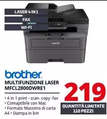 Brother - Multifunzione Laser MFCL2800DWRE1 Brother - Multifunzione Laser MFCL2800DWRE1