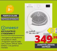 Indesit - Asciugatrice CYD83DWW IT