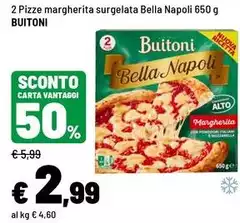 Buitoni - 2 Pizze Margherita Surgelata Bella Napoli Buitoni - 2 Pizze Margherita Surgelata Bella Napoli