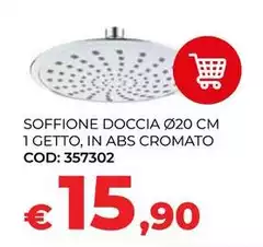 Soffone Doccia Ø20 Cm 1 Getto, In Abs Cromato Soffone Doccia Ø20 Cm 1 Getto, In Abs Cromato