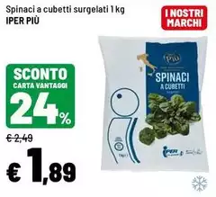 Selezione più - Spinaci A Cubetti Surgelati