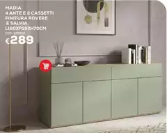Madia 4 Ante E 2 Cassetti Finitura Rovere E Salva L160XP85XH70Cm