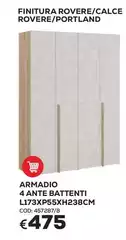Armadio 4 Ante Battenti L173XP55XH238CM