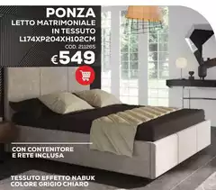 Letto Matrimoniale In Tessuto L174XP204XH1020C