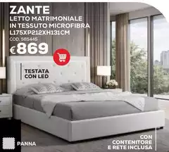Zante Letto Matrimoniale In Tessuto Microfibra L1785xP212xH31CM