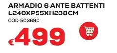 Armadio 6 Ante Battenti L240XP55XH238CM