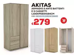 Armadio 2 Ante Battenti E 3 Cassetti L100XP58XH194CM