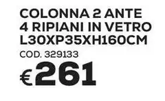 Colonna 2 Ante 4 Ripiani In Vetro L30XP35XH160Cm