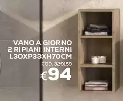 Vano A Giorno 2 Ripiani Interni L30XP33XH70Cm