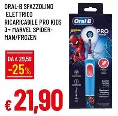 Oral b - Spazzolino Elettrico Ricaricabile Pro Kids 3+ Marvel Spider- Man/Frozen