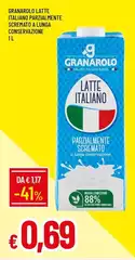 Granarolo - Latte Italiano Parzialmente Scremato A Lunga Conservazione Granarolo - Latte Italiano Parzialmente Scremato A Lunga Conservazione