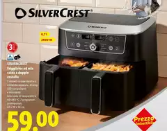 Silvercrest - Friggitrice Ad Aria Calda A Doppio Cestello Silvercrest - Friggitrice Ad Aria Calda A Doppio Cestello