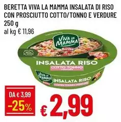 Beretta - Viva La Mamma Insalata Di Riso Con Prosciutto Cotto/Tonno E Verdure