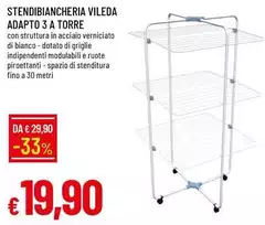 Vileda - Stendibiancheria Videda Adapto 3 A Torre Vileda - Stendibiancheria Videda Adapto 3 A Torre