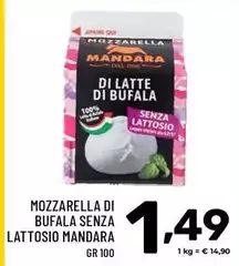 Mandara - Mozzarella Di Bufala Senza Lattosio Mandara - Mozzarella Di Bufala Senza Lattosio
