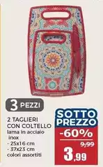 2 Taglieri Con Coltello