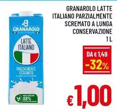 Granarolo - Latte Italiano Parzialmente Scremato A Lunga Conservazione