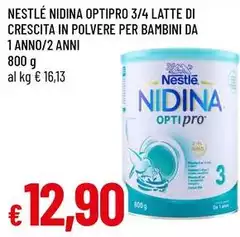 Nestlè - Nidina Optipro 3/4 Latte Di Crescita In Polvere Per Bambini Da 1 Anno/2 Anni