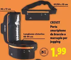 Crivit - Porta Smartphone Da Braccio O Marsupio Per Jogging Crivit - Porta Smartphone Da Braccio O Marsupio Per Jogging