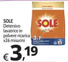 Sole - Detersivo Lavatrice In Polvere Ricarica X26 Misurini