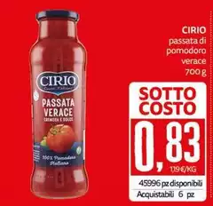 Cirio - Passata Di Pomodoro Verace