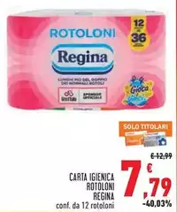 Regina - Carta Igienica Rotoloni Regina - Carta Igienica Rotoloni