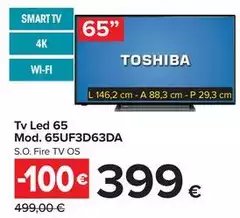 Toshiba - Tv Led 65 Mod. 65UF3D63DA