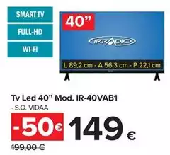 Tv Led 40" Mod. IR-40VAB01