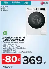 LG - Lavatrice Slim Wi Fi F2NX1057NWB