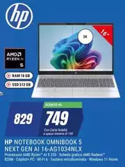 HP - Notebook Omnibook 5 Next Gen AI 16-AG1034NLX