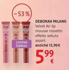 Deborah - Milano Velvet Air Lip Mousse  Rossetto Effetto Velluto Assort.
