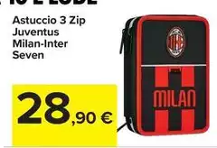 Milan - Astuccio 3 Zip Juventus -Inter Seven Milan - Astuccio 3 Zip Juventus -Inter Seven