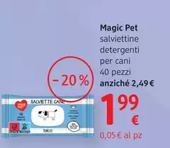 Magic Pet - Salviettine Detergenti Per Cani 40 Pezzi Magic Pet - Salviettine Detergenti Per Cani 40 Pezzi