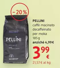 Pellini - Caffè Macinato Decaffeinato Per Moka 185 G