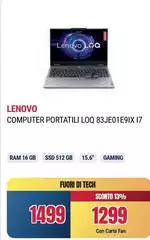 Lenovo - Computer Portatili Loq 83JE01E9IX 17 Lenovo - Computer Portatili Loq 83JE01E9IX 17