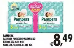 Pampers - Baby-Dry Pannolini/Mutandino Junior X32-Mid I X40-Mid
