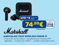 Marshall - Auricolari True Wireless Minor IV Marshall - Auricolari True Wireless Minor IV
