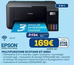 Epson - MultifunzioneEcoTank ET-2864 Epson - MultifunzioneEcoTank ET-2864