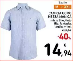Camicia Uomo Mezza Manica Camicia Uomo Mezza Manica