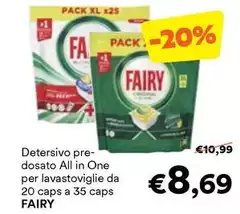 Fairy - Detersivo Pre- Dosato All In One Per Lavastoviglie Da 20 Caps A 35 Caps Fairy - Detersivo Pre- Dosato All In One Per Lavastoviglie Da 20 Caps A 35 Caps