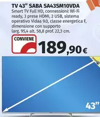 Saba - TV 43" SA43SM10VDA Saba - TV 43" SA43SM10VDA