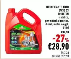 Rhütten - Lubrificante Auto 5w30 C3 Rhütten - Lubrificante Auto 5w30 C3