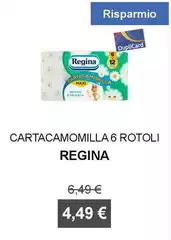 Regina - Cartacamomilla 6 Rotoli Regina - Cartacamomilla 6 Rotoli
