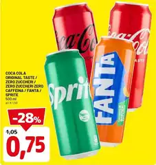 Fanta - Coca Cola Original, Taste/ Zero Zuccheri/ Zero Zuccheri Zero/ Zero Caffeina/ / Sprite Fanta - Coca Cola Original, Taste/ Zero Zuccheri/ Zero Zuccheri Zero/ Zero Caffeina/ / Sprite