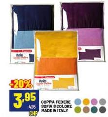 Sofia - Coppia Federe  Bicolore Made In Italy