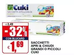 Cuki - Sacchetti Apri & Chiudi Grandi O Piccoli Cuki - Sacchetti Apri & Chiudi Grandi O Piccoli
