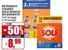 Sole - Detersivo Liquido Bianco Splendente Sole - Detersivo Liquido Bianco Splendente