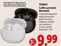 Tronic - Cuffie Auricolari Bluetooth