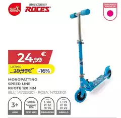 Sun & Sport - Monopattino Speed Line Ruote 120 MM Sun & Sport - Monopattino Speed Line Ruote 120 MM