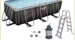 Bestway - Piscina Tubolare Rettangolare Power Steel L412xp201xh122 Cm Bestway - Piscina Tubolare Rettangolare Power Steel L412xp201xh122 Cm